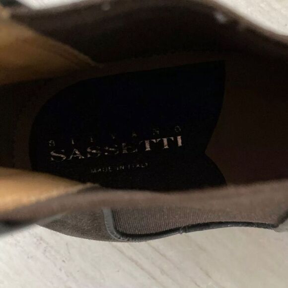 Silvano Sassetti Italian Suede Ankle Boots Mens 11 Brown EUC Handmade Luxury - Picture 3 of 7